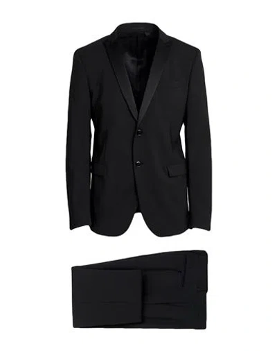 Manuel Ritz Evening Man Suit Black Size 36 Virgin Wool, Elastane
