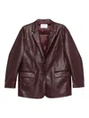 Manuel Ritz Faux-leather Blazer In Red