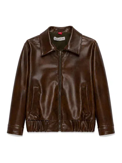 Manuel Ritz Kids' Faux Leather Jacket In Brown