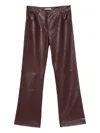 Manuel Ritz Faux-leather Trousers In Burgundy