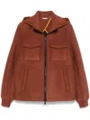 Manuel Ritz Felted Jacket In Brown