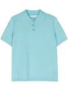 Manuel Ritz Fine-knit Polo Top In Blue
