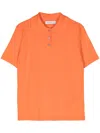Manuel Ritz Fine-knit Polo Top In Orange