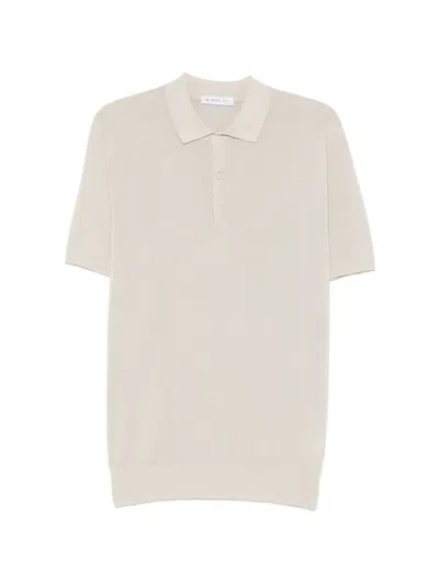 Manuel Ritz Fine-knit Polo Shirt In Neutral