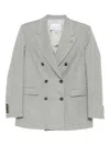 Manuel Ritz Flannel Double-breasted Blazer In Neutral