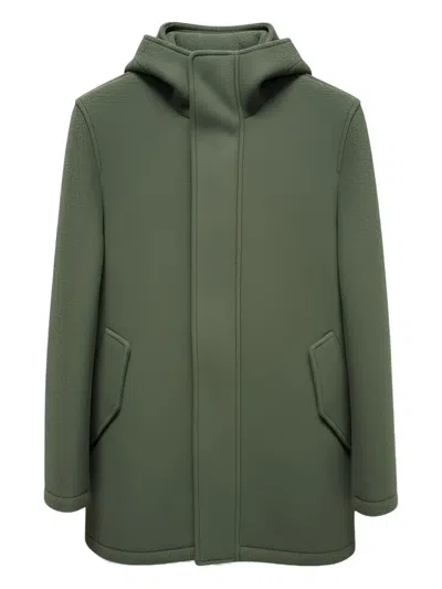 Manuel Ritz Flap-pocket Hooded Coat In Green