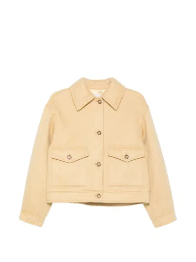 Manuel Ritz Flap-pocket Buttoned Jacket In Nude