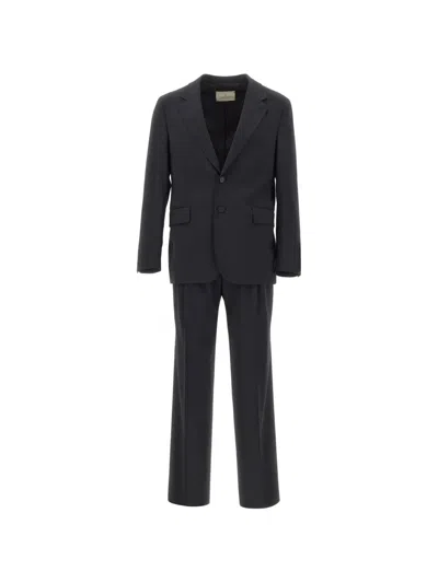 Manuel Ritz Flap-pockets Two-button Suit In Black