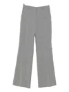 Manuel Ritz Virgin Wool Flared Trousers In Gray