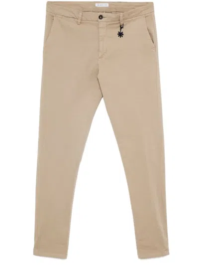 Manuel Ritz Gabardine-weave Chinos In Neutral