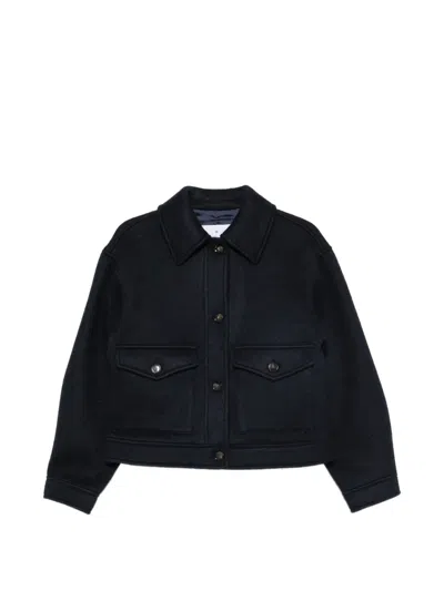 Manuel Ritz Button-up Flap-pocket Jacket In Black