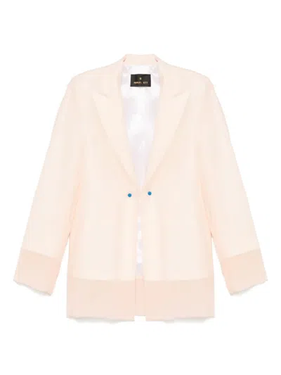 Manuel Ritz Georgette Blazer In Pink