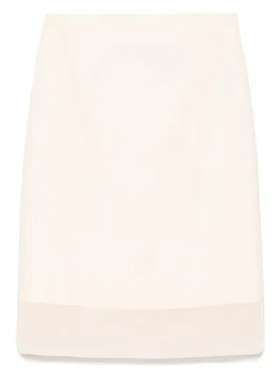 Manuel Ritz Georgette Midi Skirt In Neutral