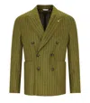 Manuel Ritz Green Pinstriped Double-breasted Jacket
