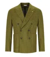 Manuel Ritz Green Pinstriped Double-breasted Jacket