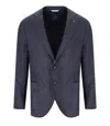 Manuel Ritz Blue Pinstripe Single-breasted Jacket In Grey