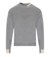 Manuel Ritz Grey Crewneck Sweater In Animal Print