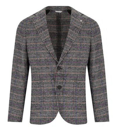 Manuel Ritz Grey Prince Of Wales Single Breasted Jacket In Gray