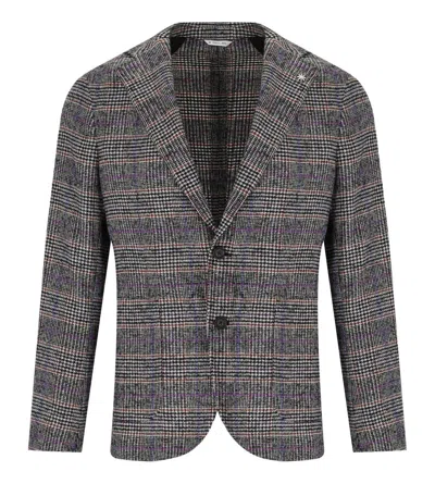 MANUEL RITZ MANUEL RITZ GREY PRINCE OF WALES SINGLE BREASTED JACKET