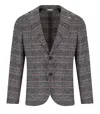 Manuel Ritz Grey Prince Of Wales Single Breasted Jacket In Animal Print