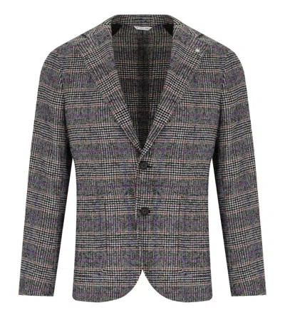 MANUEL RITZ MANUEL RITZ GREY PRINCE OF WALES SINGLE BREASTED JACKET