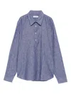 Manuel Ritz Half-placket Shirt In Blue