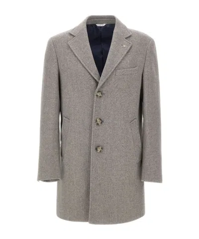 MANUEL RITZ MANUEL RITZ HERRINGBONE SINGLE-BREASTED COAT