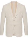 Manuel Ritz Honeycomb Single-breasted Blazer In 中性色