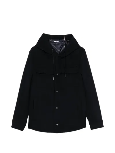 Manuel Ritz Hooded Chest-pocket Jacket In 블루