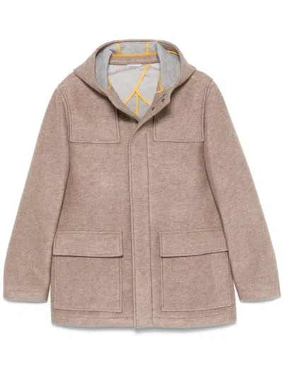 Manuel Ritz Hooded Jacket In Brown