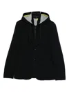 Manuel Ritz Hooded Pinstripe Blazer In Black