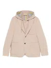 Manuel Ritz Hooded Single-breasted Blazer In Neutral