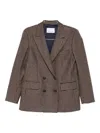 Manuel Ritz Houndstooth Blazer In Brown