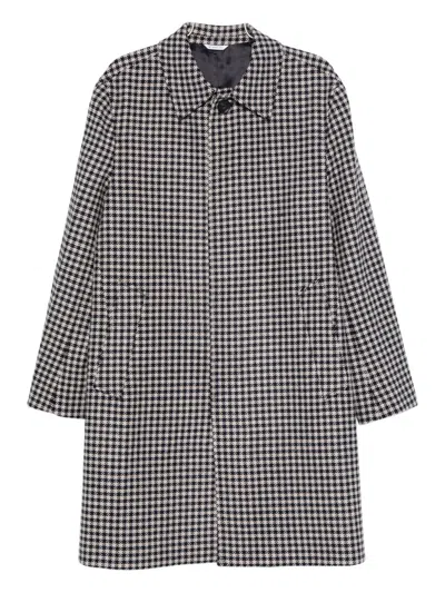 Manuel Ritz Houndstooth Coat In Gray