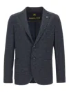 Manuel Ritz Houndstooth-pattern Blazer In Gray