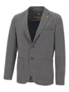 Manuel Ritz Houndstooth-pattern Blazer In Gray