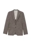 Manuel Ritz Houndstooth-pattern Blazer In Brown