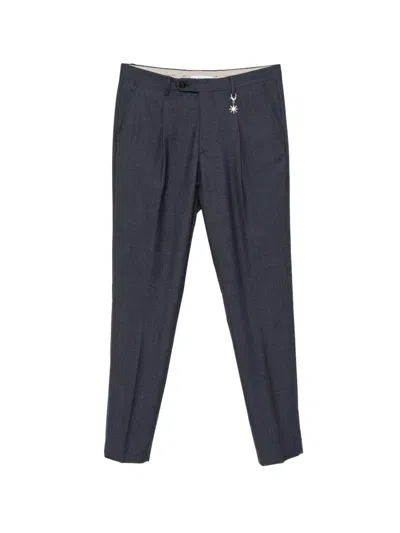 Manuel Ritz Houndstooth-pattern Pleated Trousers In 블루