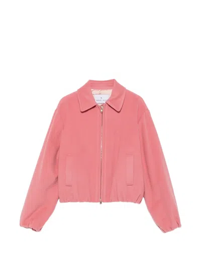 Manuel Ritz Zip-up Collared Jacket In Pink