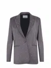 Manuel Ritz Crystal-appliqué Blazer In Grigio