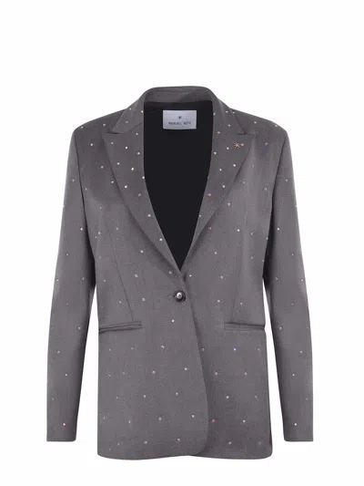 Manuel Ritz Jacket In Viscose In Grey