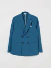 Manuel Ritz Double-breasted Blazer In Blue