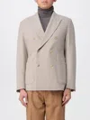 Manuel Ritz Beige Double-breasted Jacket In Neutral