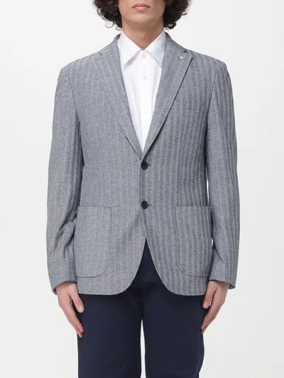 Manuel Ritz ジャケット  メンズ カラー ブルー In Gray