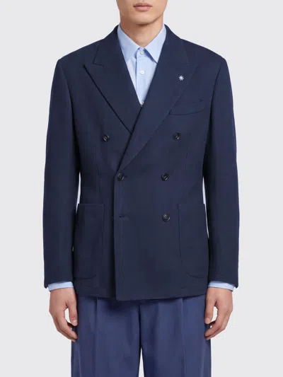 Manuel Ritz Jacket Men Color Blue