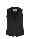 Manuel Ritz Wool Blend Vest In Black