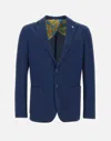 Manuel Ritz Blue Stretch Cotton Blazer