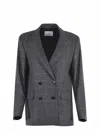 Manuel Ritz Wool Blend Jacket In Grey