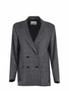 Manuel Ritz Wool Blend Jacket In Grey