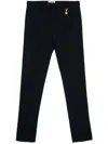 Manuel Ritz Logo-charm Gabardine Skinny Trousers In Blue